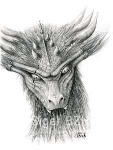 Dessin d'un dragon au crayon graphite - Siger BZH