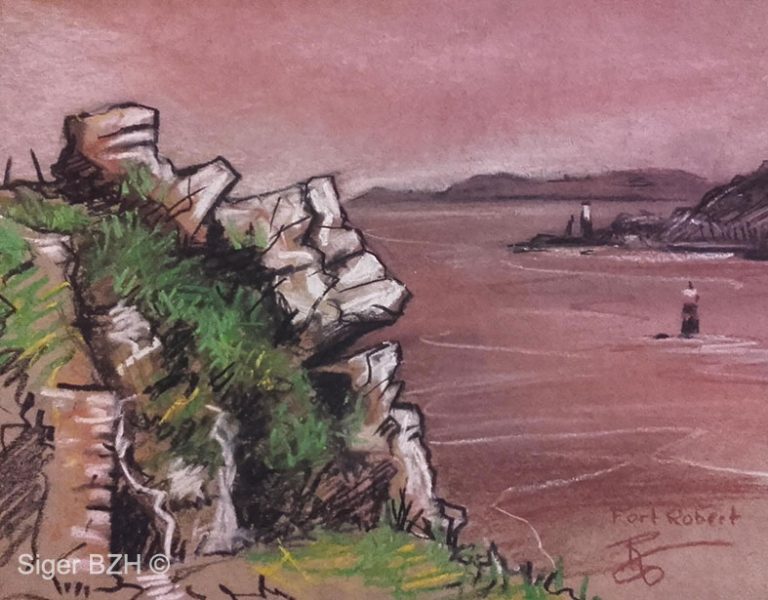 Le goulet de Brest - Pastels secs Siger BZH