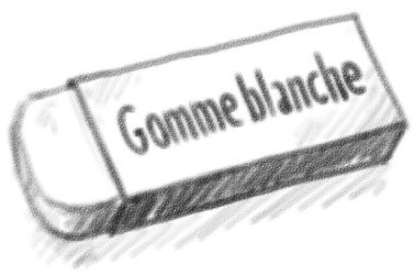 Gomme blanche pour le dessin au crayon graphite